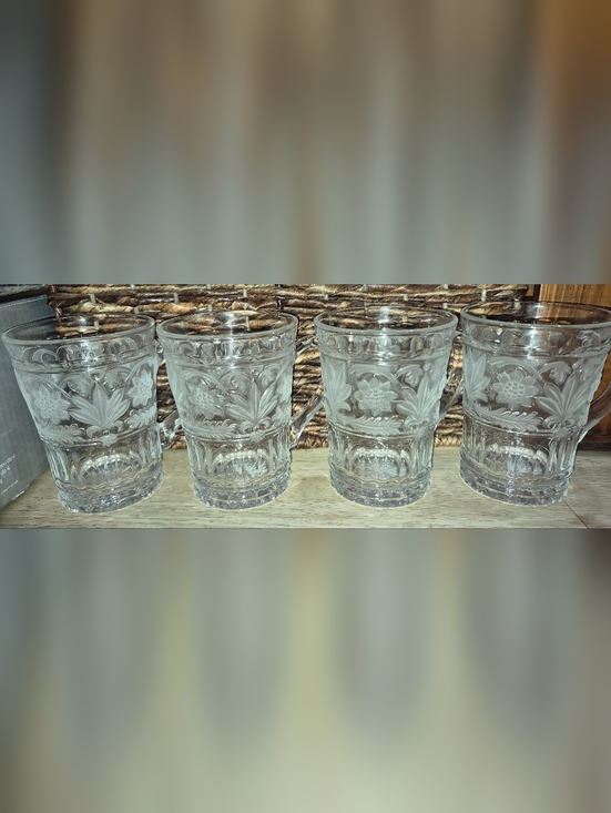 Mikasa Other - RARE MIKASA Glasses Floral Trellis Satin Starburst Bottom, New In Box